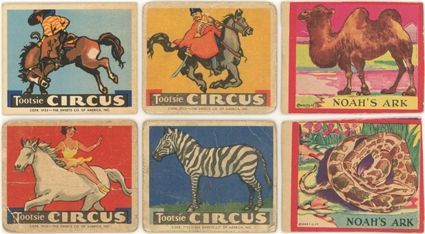 1933 R100 Flatbush Gum, Co. "Noahs Ark" and R152 The Sweets Company "Tootsie Circus" Collection (12)
